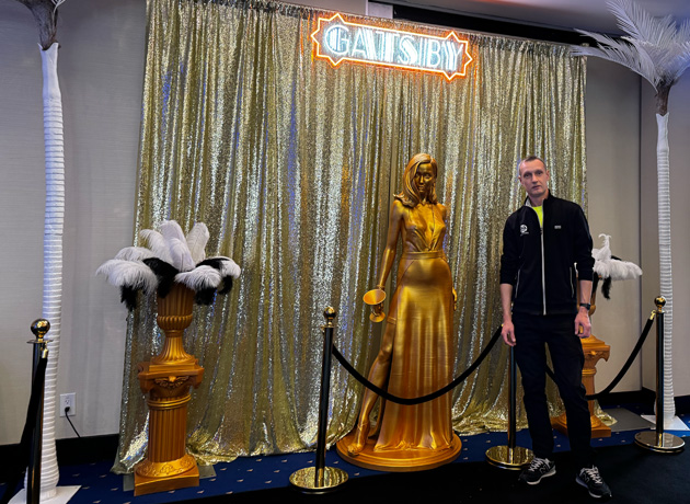 Great Gatsby 1920’s Gold Entrance rental Casino Royale Themed Decorations rental and Props - Fun Event Party Kings in Vancouver BC. James bond party decorations | bond red crpet entrance Great Gatsby 1920’s casino party rental hire...