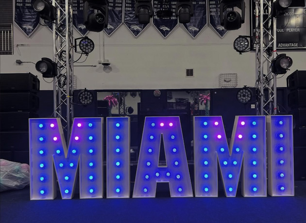 Miami Vice theme night Decorations rental. Miami Style Casino Party Featuring Large Neon Letters, Glamorous Lights, Tropical Vibes, Luxury Decor, and High Energy Entertainment for an Unforgettable Night of Celebration and Style and Exclusive Miami Experience styles themed parties & events. North Vancouver, West Vancouver, Burnaby, Port Moody, Coquitlam, Port Coquitlam, Surrey, Langley, Kelowna, Richmond, Delta, Kamloops, Mission. Chilliwack, Abbotsford, Tsawwassen, Whistler, Squamish...