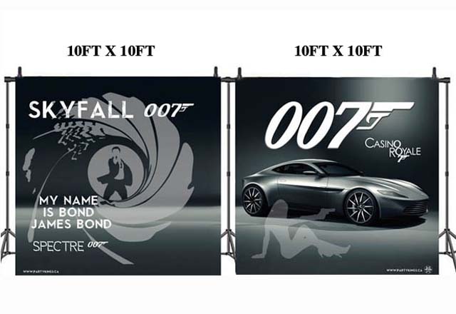CASINO ROYALE 007 JAMES BOND Photo Backdrops Rental Casino Themed Decorations and Props - Fun Event Party Kings in Vancouver BC.