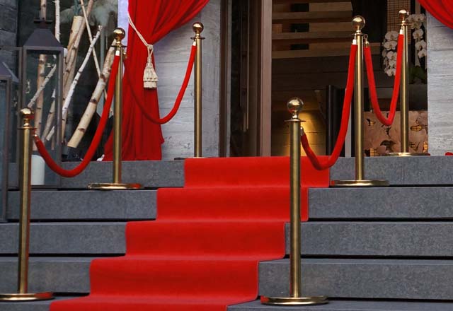 Red Carpet & Gold Stanchions Rental Casino Themed Decorations and Props - Fun Event Party Kings in Vancouver BC.