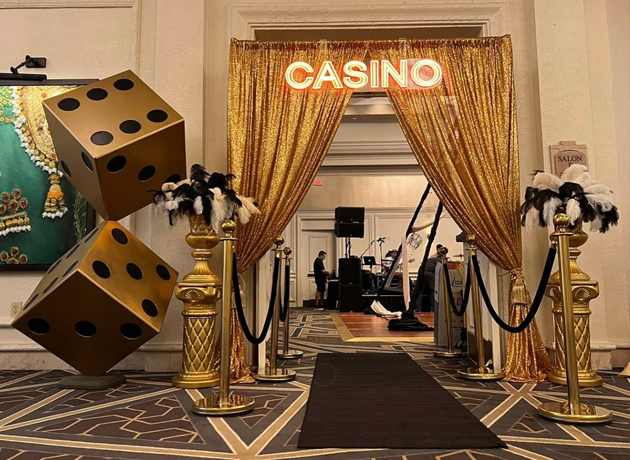 007 Red Entrance rental Casino Royale Themed Decorations rental and Props - Fun Event Party Kings in Vancouver BC. James bond party decorations | bond red crpet entrance 007 casino party rental hire...