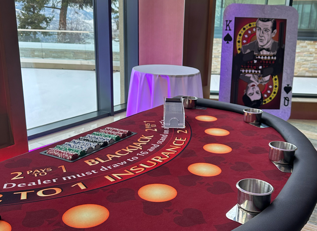 Casino Royale Themed Decorations rental and Props - Fun Event Party Kings in Vancouver BC. James bond party decorations | bond red crpet entrance 007 casino party rental hire...